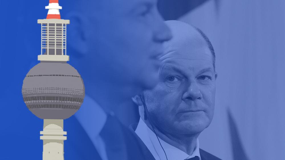German Chancellor Olaf Scholz and Polish President Andrzej Duda attend a joint news conference, ahead of a Weimar Triangle meeting to discuss the ongoing Ukraine crisis, in Berlin, Germany February 8, 2022.