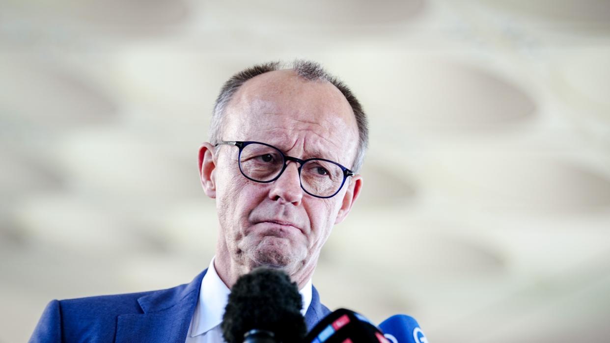 German Chancellor Friedrich Merz after meeting the Emir of Qatar in Doha, February 5,2026.