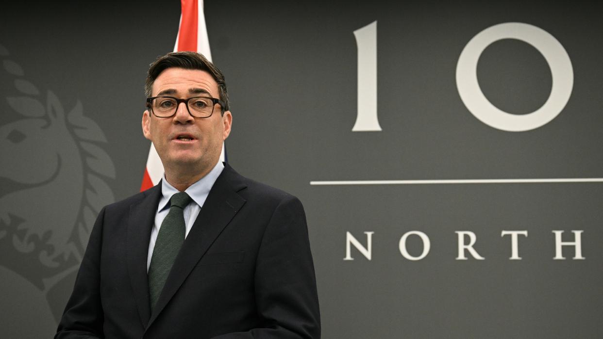 British Prime Minister Andy Burnham stands inside Heron House, the base of the government's Number 10 North, in Manchester, England Friday, September 18, 2026.