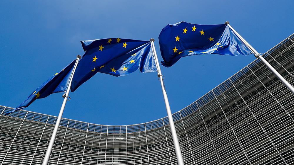 European Union flags flutter outside the EU Commission headquarters in Brussels, Belgium June 20, 2018.