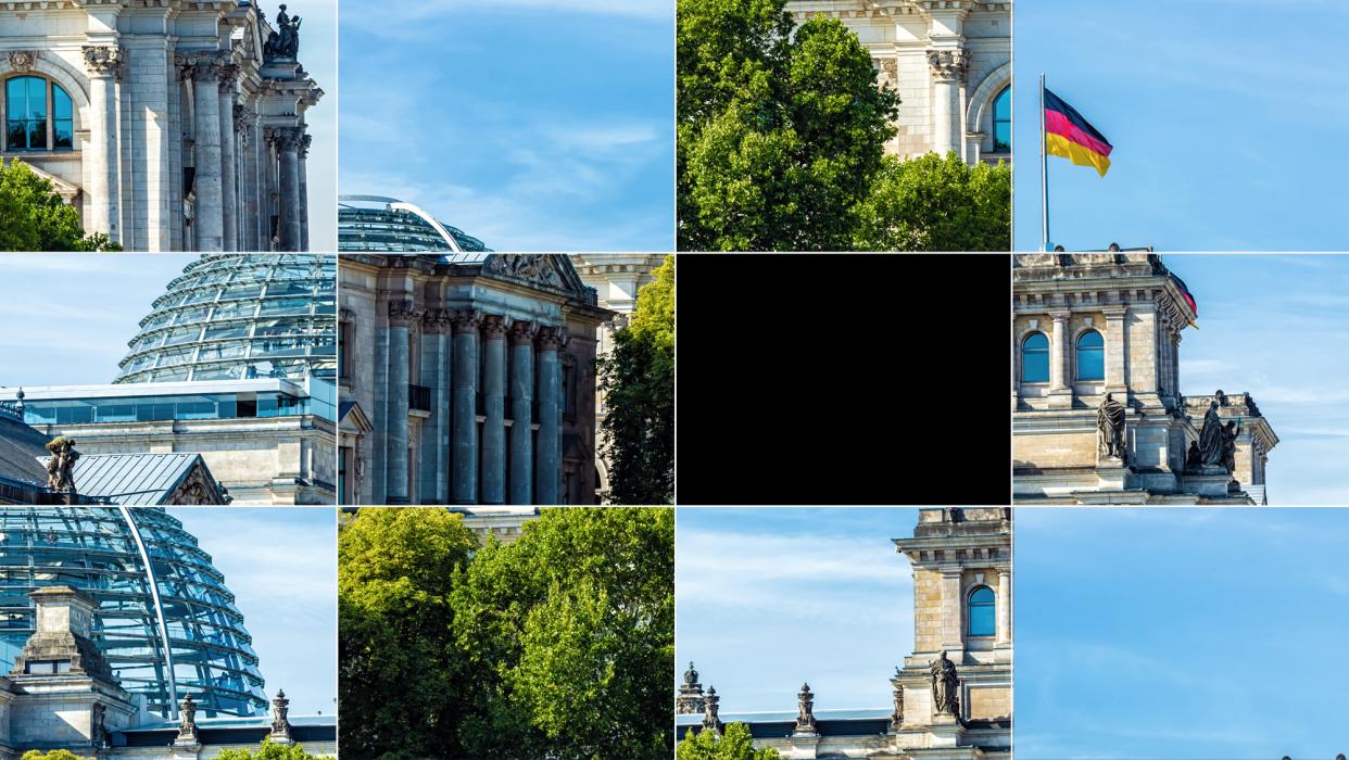 A photo collage of Germany's parliament