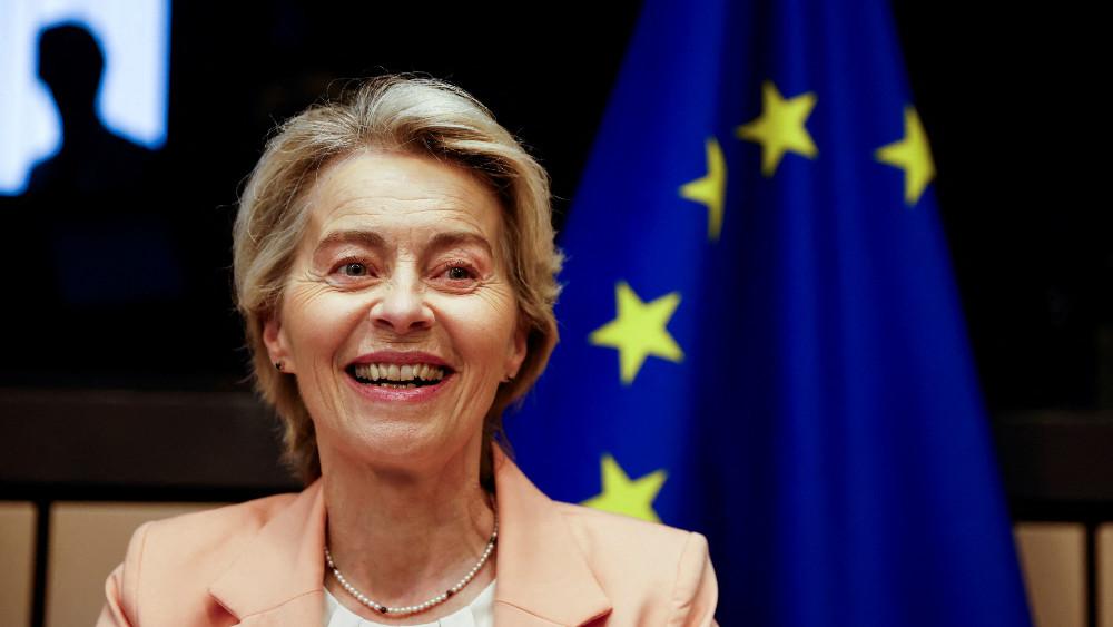 European Commission President Ursula von der Leyen attends a meeting with the European Parliament's Conference of Presidents to discuss the suggested structure and portfolios of the College of Commissioners in Strasbourg, France September 17, 2024.