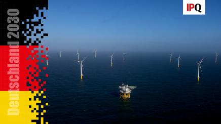 Wind turbines, including some from RWE's new Kaskasi offshore wind farm, are pictured during the opening of the RWE-Offshore-Windpark Kaskasi, north of Helgoland, Germany, March 23, 2023.